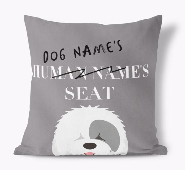 Human's Seat: Personalized {breedFullName} Canvas Pillow